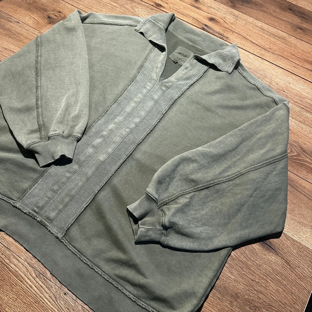 Aerie Olive Green Oversized Pullover Sweatshirt Women XXL
